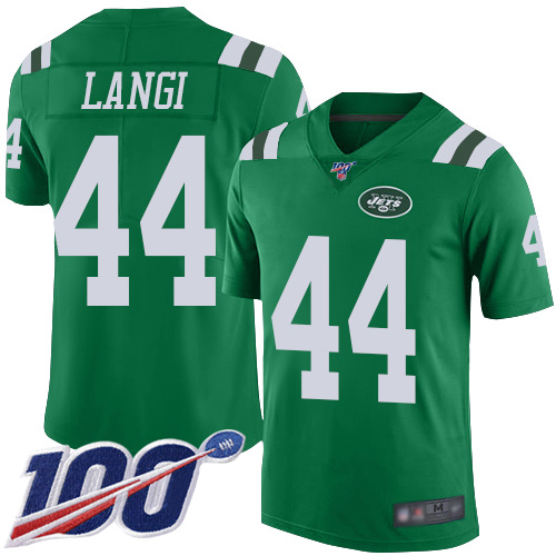 New York Jets Limited Green Youth Harvey Langi Jersey NFL Football #44 100th Season Rush Vapor Untouchable->->Youth Jersey